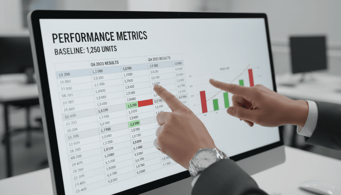 Performance baseline metrics and KPI documentation