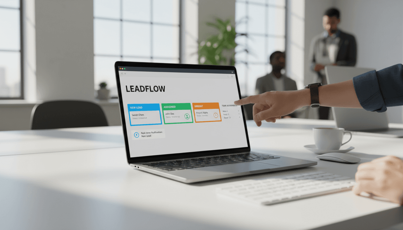 Real-time lead assignment dashboard showing automated routing to sales team