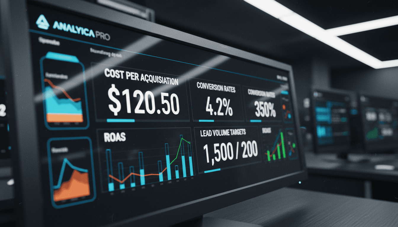 KPI dashboard displaying performance targets and metrics